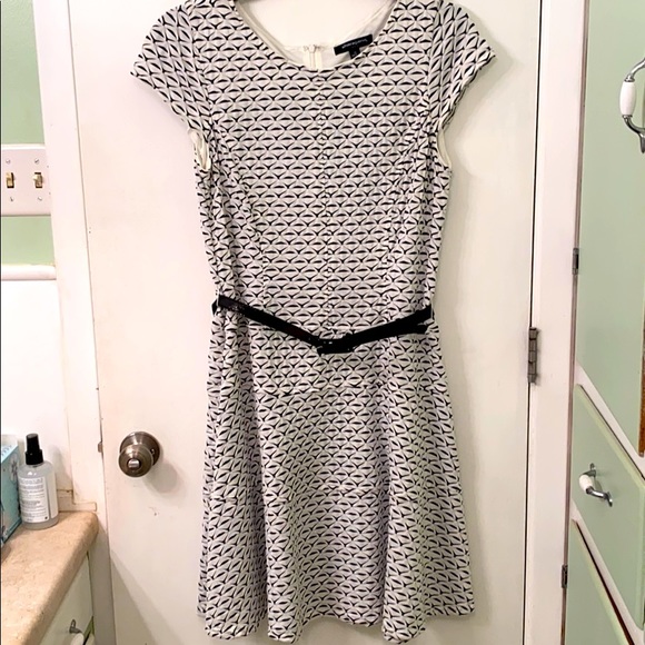 Sharagano Monochrome Asymmetrical Dress - Picture 2 of 5